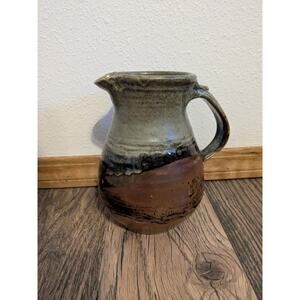 Ceramic brown and gray artist made Pitcher‎